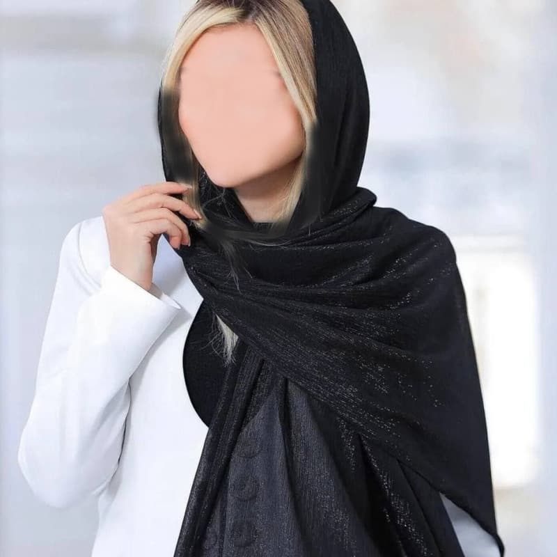شال زنانه مدل حریر کریشه تمام لمه منگوله دار کد HK1 — تصویر ۳