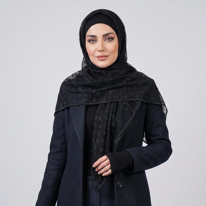 روسری زنانه مدل مینی اسکارف توری طرح 2 — تصویر ۶