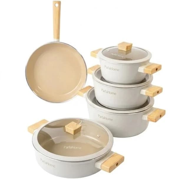 سرویس قابلمه و تابه سرامیک 9 پارچه پارلا هوم مدل R-1130 سری ریبل — تصویر ۵