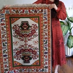 ورنی (گلیم پیچ ) پشم اعلا دستباف قره داغ آذربایجان پس کرایه — تصویر ۳