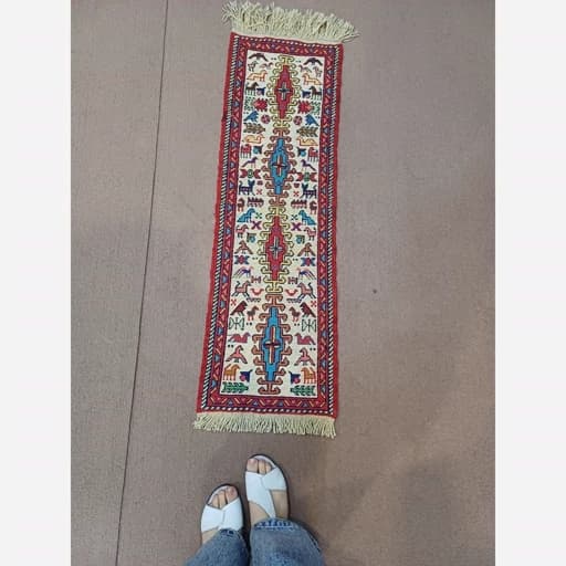 رانر گلیم وزنی پشم طرح شاهسون دستباف آذربایجان پس کرایه — تصویر ۲
