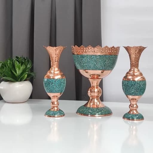 آجیل خوری سایز 25 فیروزه کوبی ارتفاع 30 سانتی