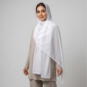 شال زنانه مدل ساده توری فانتزی مهمانی دور نوار دوزی شده تابستانی کد 1