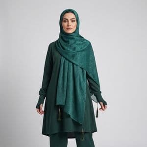 شال زنانه مدل کریشه لمه دار منگوله