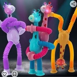 اسباب بازی زرافه پاپ تیوب چراغدار چسبونکی — تصویر ۳