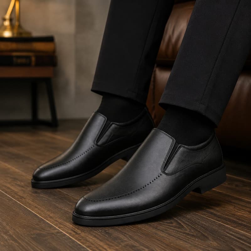 کفش رسمی مردانه چرم طبیعی فوق سبک و راحت مدل Loafer — تصویر ۵