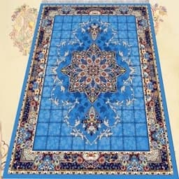 گلیم فرش ماشینی کاشان طرح هیوا آبی سایز 6متری(2 در 3) — تصویر ۳