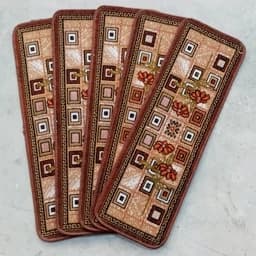 گلیم فرش ماشینی کاشان طرح مینا قهوه ای روپله ای (80در30)پس کرایه — تصویر ۳