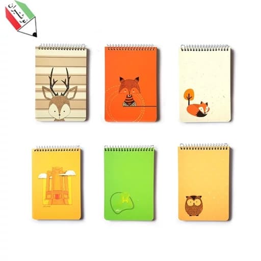 دفترچه یادداشت 80 برگ سایز 11*16 فنر جلد گلاسه زانیس 68145