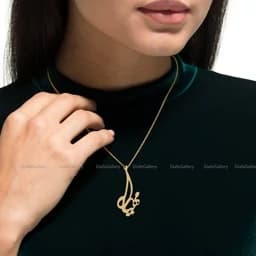 گردنبند نقره اسم مهیار با پلاک نقره عیار 925 با آبکاری طلا و زنجیر نقره ونیزی ایتالیایی -2 — تصویر ۳