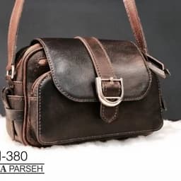 کیف دوشی زنانه چرم طبیعی،دست دوز کد 380 — تصویر ۳