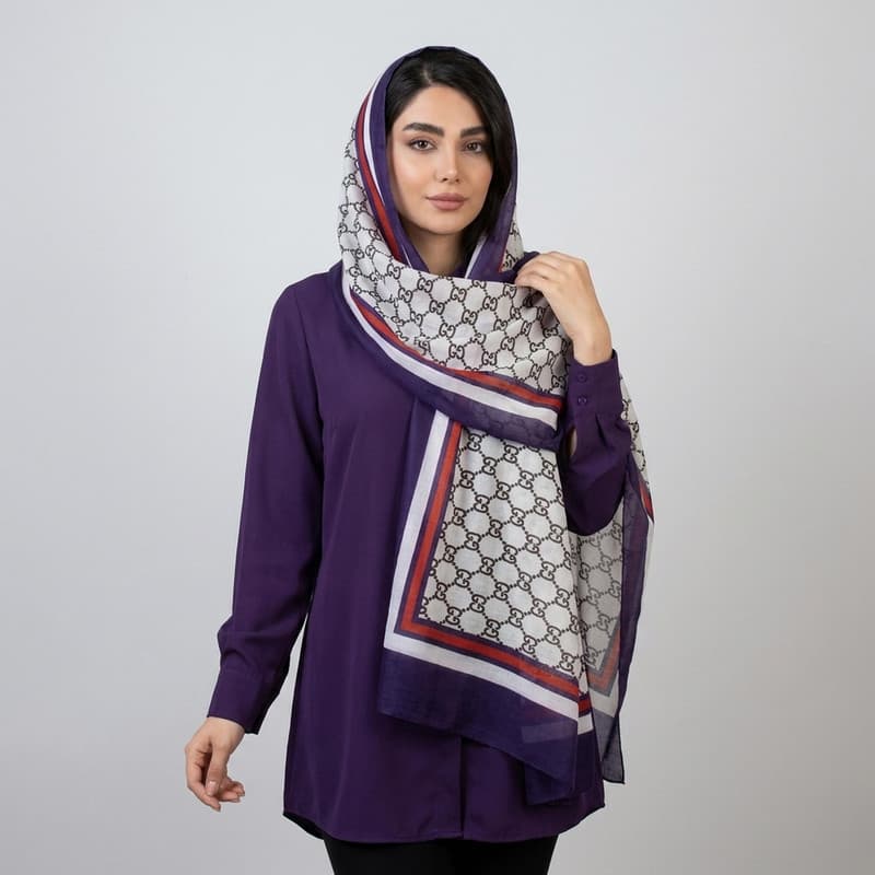شال زنانه مدل نخی جدید کد sar-1730 — تصویر ۲