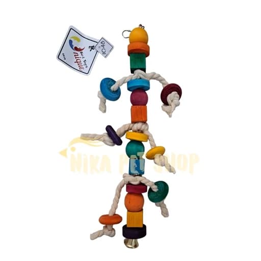 اسباب بازی آویز چوبی(ارتفاع 40 سانت) مناسب طوطیسانان متوسط و بزرگ کد 1048 — تصویر ۲