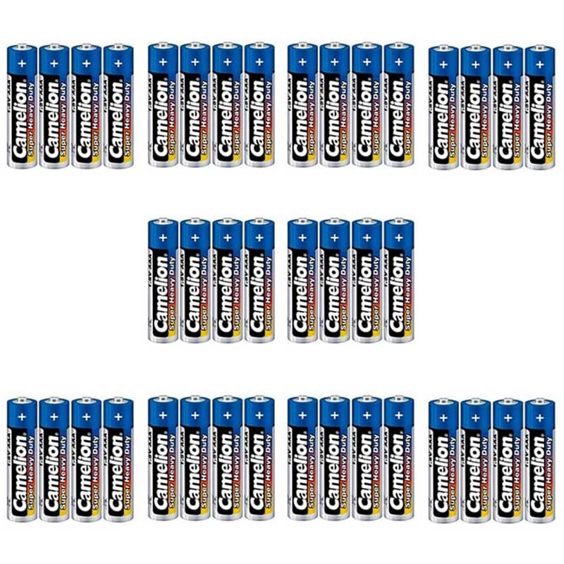 باتری نیم قلمی کملیون مدل Super Heavy Duty بسته 40 عددی — تصویر ۵