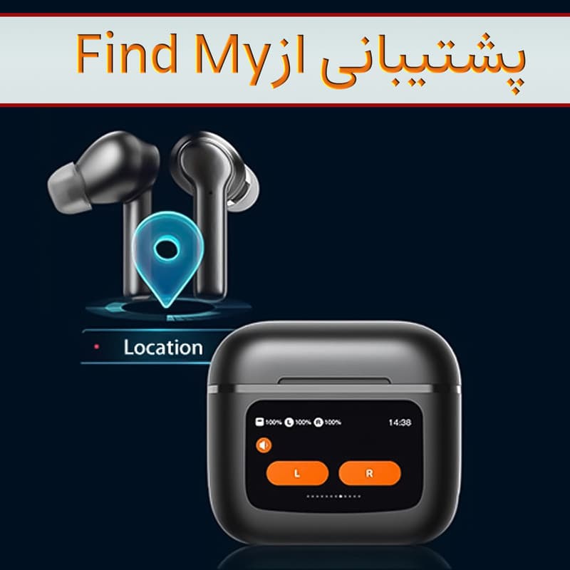 هدفون بلوتوثی لوکسار مدل T68 Pro با نویز کنسلینگ فعال (ANC)، نویز کنسلینگ میکروفون (ENC)، قابلیت پخش صدای محیطی (Transparency)، درگاه شارژ USB Type-C، دارای نمایشگر روی محفظه شارژ، پشتیبانی از فرمان ل — تصویر ۴