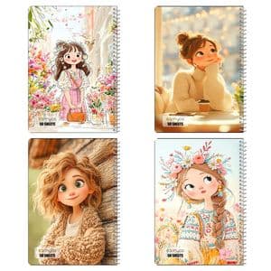 دفتر نقاشي 50 برگ کارنيکا طرح دخترانه فانتزی Girly Fantasy کد 80993 مجموعه 4 عددی