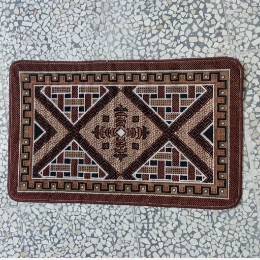 گلیم فرش ماشینی کاشان طرح حصیری سایز پادری 50cm در 80(پس کرایه)