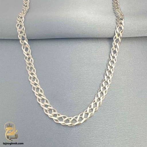 گردنبند نقره مردانه کارتیه دوبل مدل NSM N26 — تصویر ۲