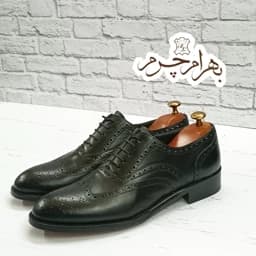 کفش مردانه مجلسی چرم طبیعی مشکی مدل نیلسون مشکی — تصویر ۳