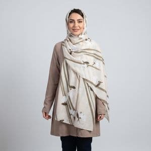 شال زنانه مدل نخی خنک تابستانه گل ریز کد a-7085 — تصویر ۲