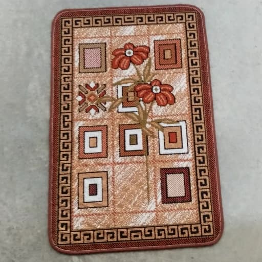 گلیم فرش ماشینی کاشان طرح مینا قهوه ای پادری (80در50)پس کرایه — تصویر ۲