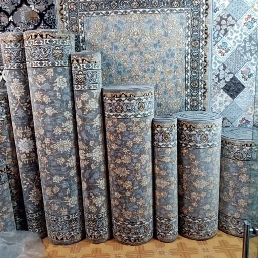 گلیم فرش ماشینی کاشان کد (63)کناره برشی (2/60*90)دارای سایز بندی( پس کرایه)
