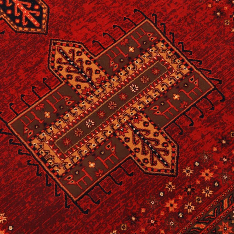 فرش ماشینی بزرگمهر طرح بلوچی کد78005 زمینه لاکی — تصویر ۴