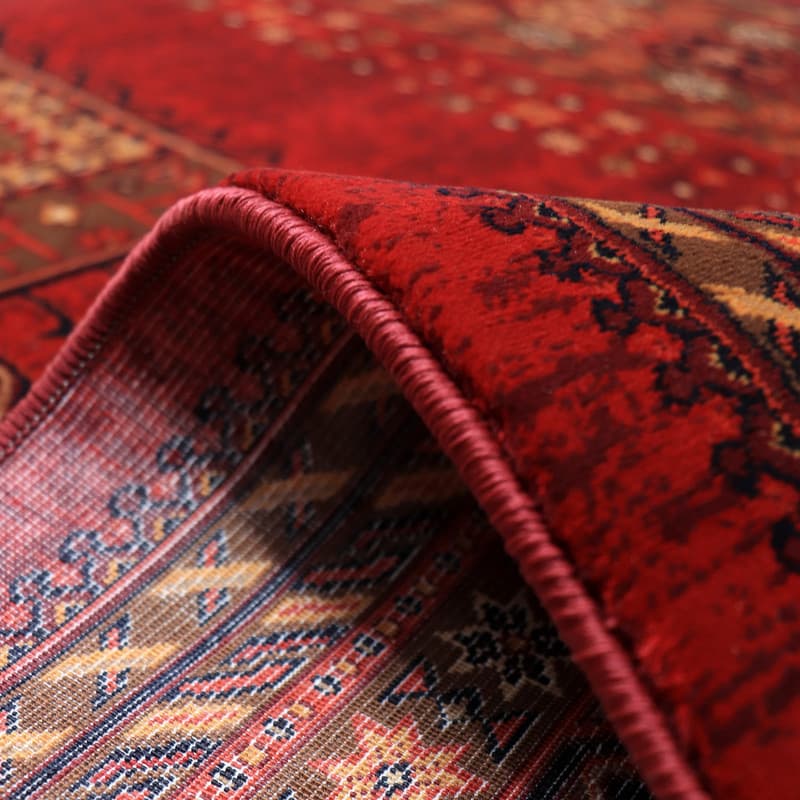 فرش ماشینی بزرگمهر طرح بلوچی کد78005 زمینه لاکی — تصویر ۵