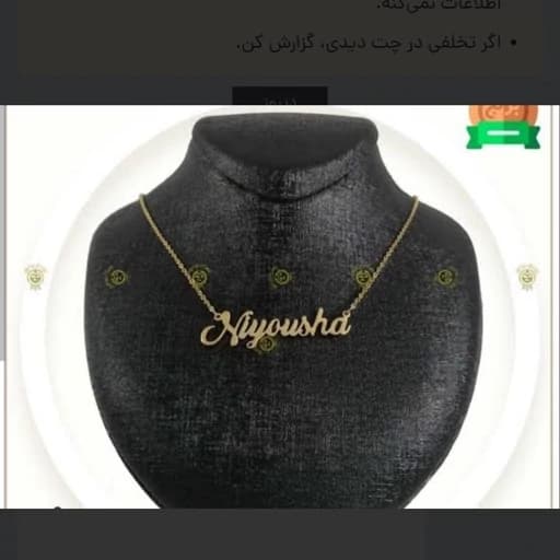 گردنبند نقره اسم نیوشا و قلب با پلاک نقره عیار 925 با آبکاری طلا و زنجیر استیل رنگ ثابت -2 — تصویر ۴