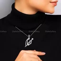 گردنبند نقره اسم مهرسام پلاک نقره عیار 925 با زنجیر استیل رنگ ثابت — تصویر ۳