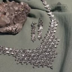 گردنبند و گوشواره نقره آبکاری طلا مشابه طلا — تصویر ۳