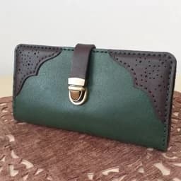 کیف پول زنانه با چرم گاوی و دست دوز — تصویر ۳
