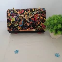 کیف زنانه سنتی ترمه چرم و چاپی بیتا — تصویر ۵