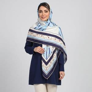 روسری زنانه مدل ابریشم توییل دور دست دوز کد 9805