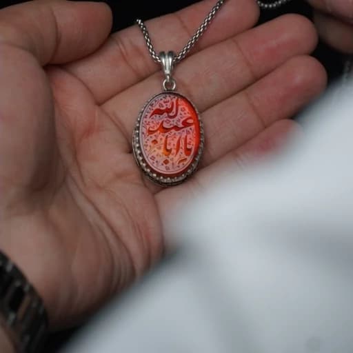 گردنبند نقره مردانه عقیق سرخ کد 1228 — تصویر ۲