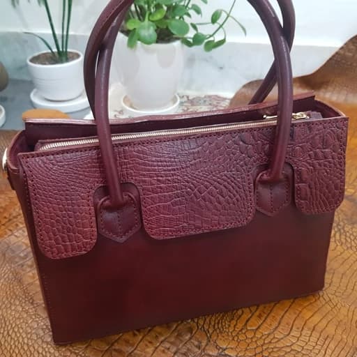 کیف دستی زنانه چرم طبیعی دست دوز کد 336