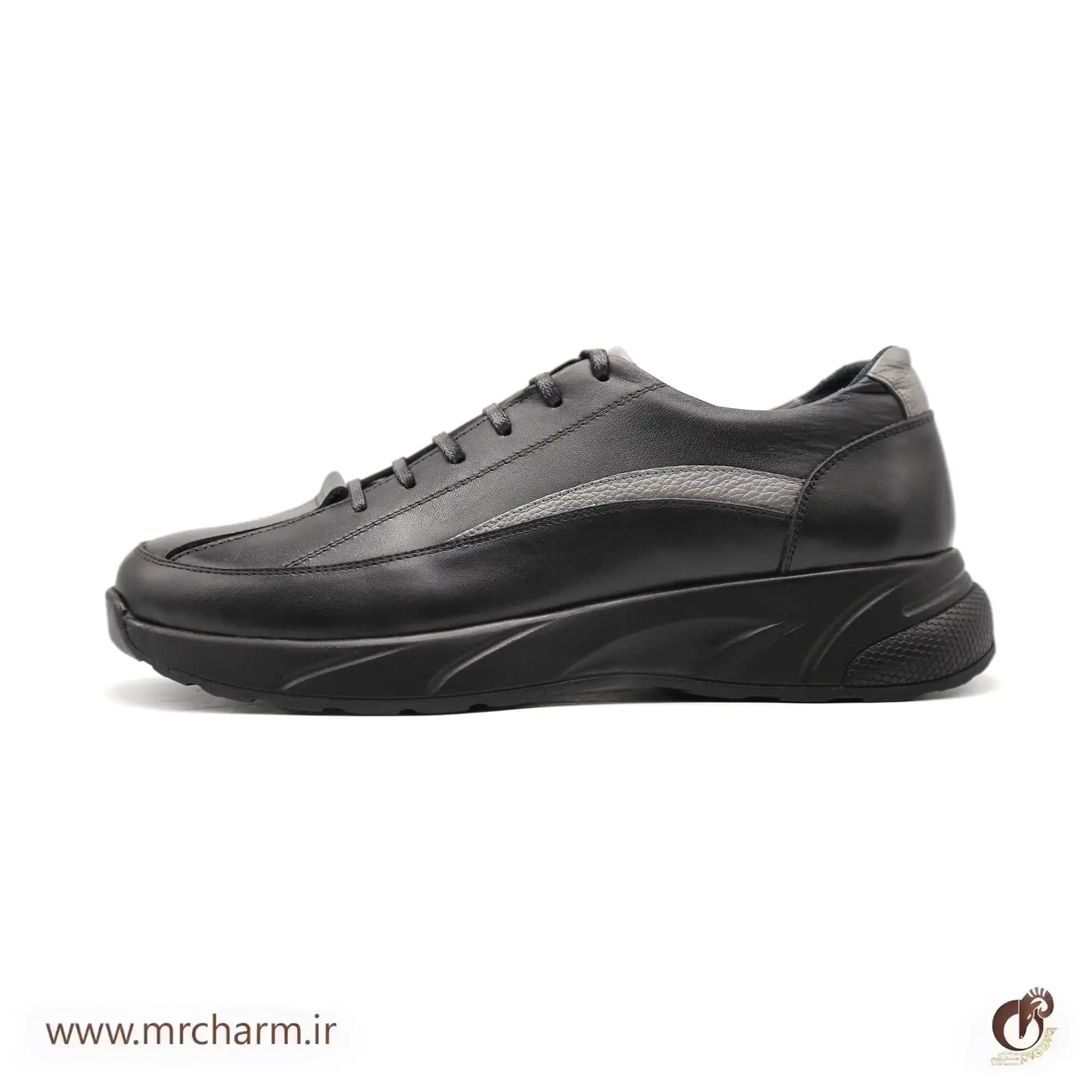 کفش چرم اسپرت مردانه مشکی mrc1121-08 — تصویر ۲