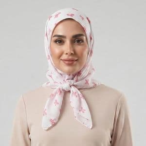 روسری زنانه مدل مینی اسکارف نخی پاپیونی ریز کد 2
