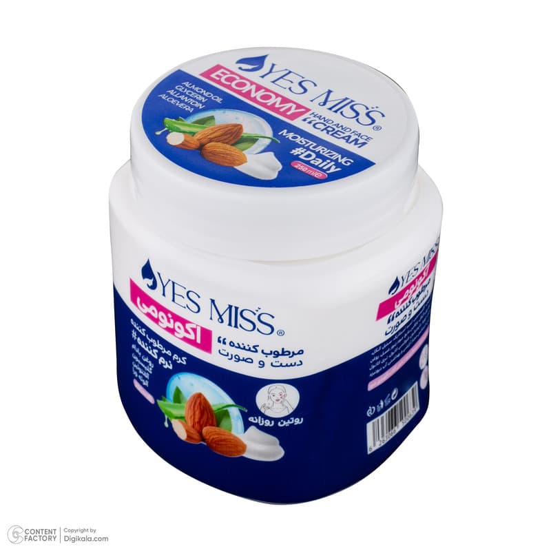 کرم مرطوب کننده یس میس مدل روغن بادام کد 02 حجم 250 میلی لیتر — تصویر ۴