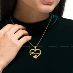 گردنبند نقره اسم مرسانا پلاک نقره عیار 925 با آبکاری طلا و زنجیر استیل رنگ ثابت -کد 3 — تصویر ۳