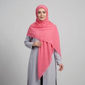 روسری زنانه مدل نخی ساده پفکی دور دانتل کد a-9021