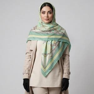 روسری زنانه مدل ابریشم مزونی کد 9066