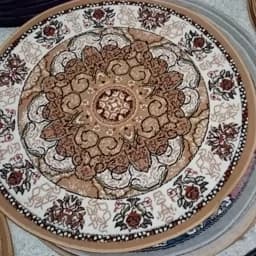 گلیم فرش ماشینی کاشان طرح چکاوک بادومی پادری دایره (1*1)پس کرایه — تصویر ۳