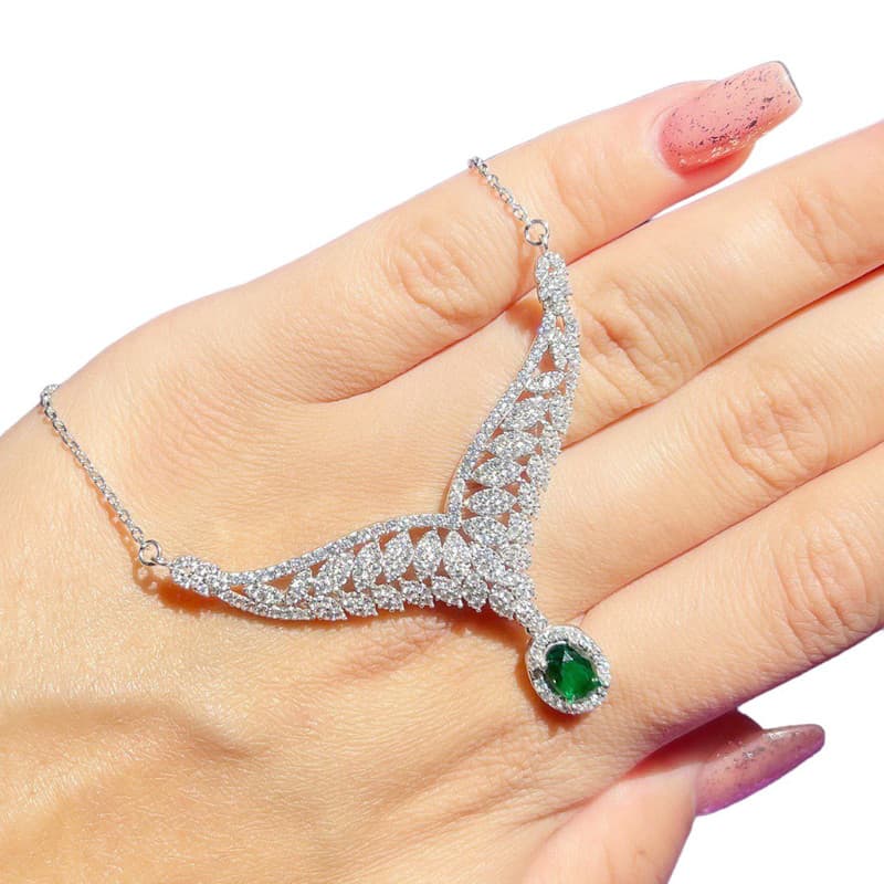 گردنبند نقره زنانه مدل برگ زیتون — تصویر ۴