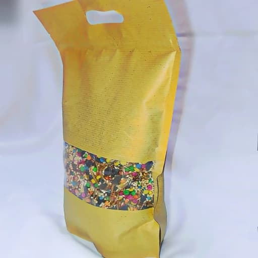 غذای عروس هلندی-کوتوله-مرغ عشق و طوطی سانان(هفت تخم) - بسته 500 گرمی نیم کیلو