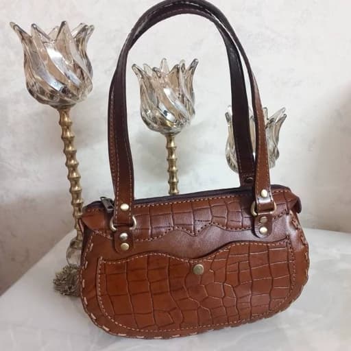 کیف زنانه دستی چرم طبیعی گاوی — تصویر ۲