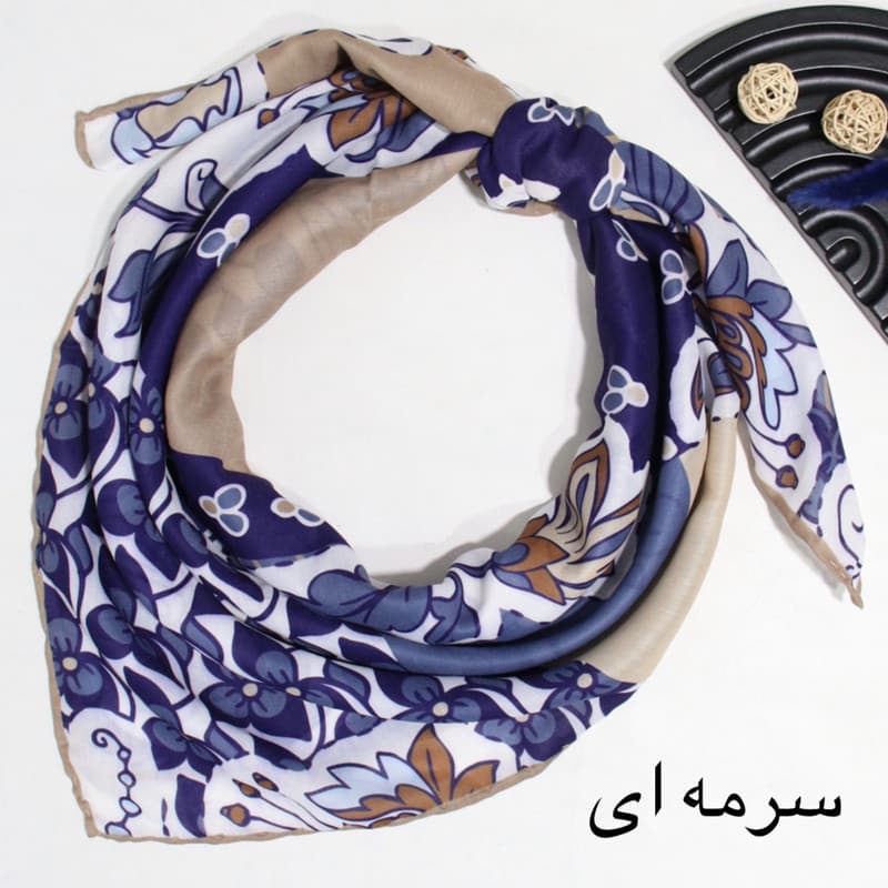 روسری زنانه آنالیا مدل نخی دور دوخت ترمه کد 9771 — تصویر ۴