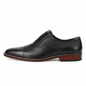 کفش رسمی مردانه چرم طبیعی مدل Oxford Cap Toe بنددار با زیره رابر ، سبک، طراحی کلاسیک، مناسب استفاده اداری، رسمی و مجلسی