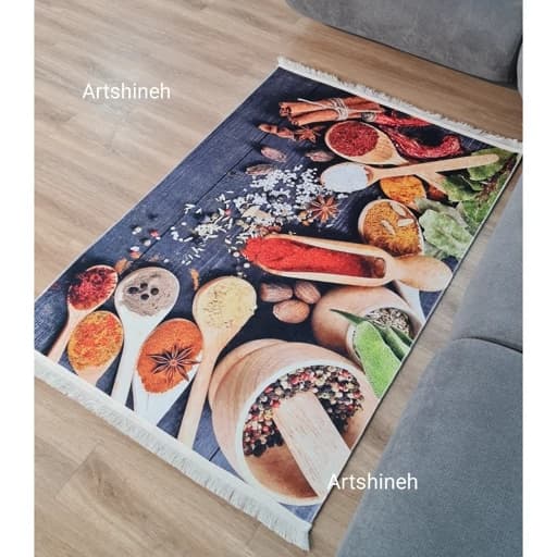 فرشینه آشپزخانه طرح ادویه جات ضد سُر K103 (پس کرایه)