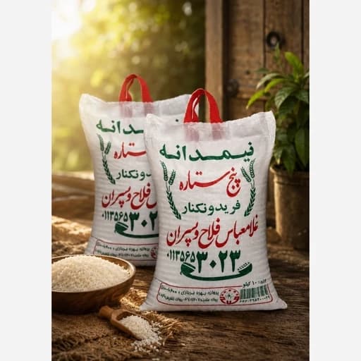 برنج طارم محلی سرلاشه مارک غلامعباس فلاح وپسران باارسال رایگان (10کیلوگرم)